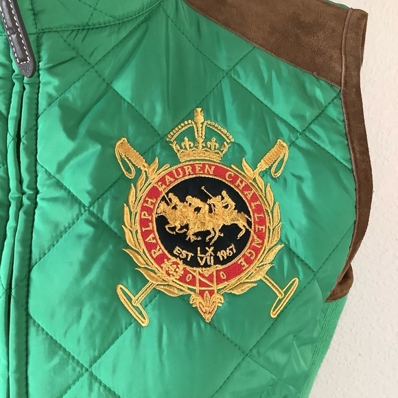 RALPH LAUREN SPORT Quilted Equestrian Vest Polo Crest Old Money Heritage Prep M - Picture 9 of 13
